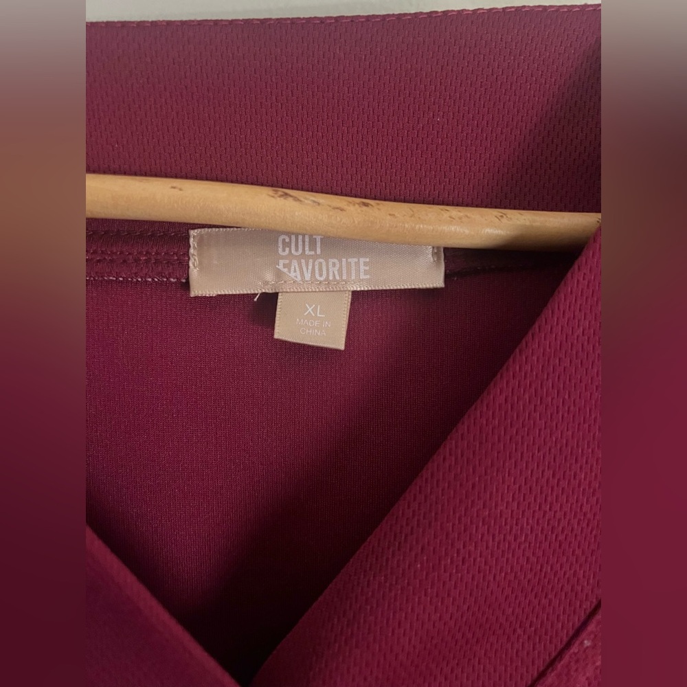 Burgundy Baseball Tee - Picture 2 of 4